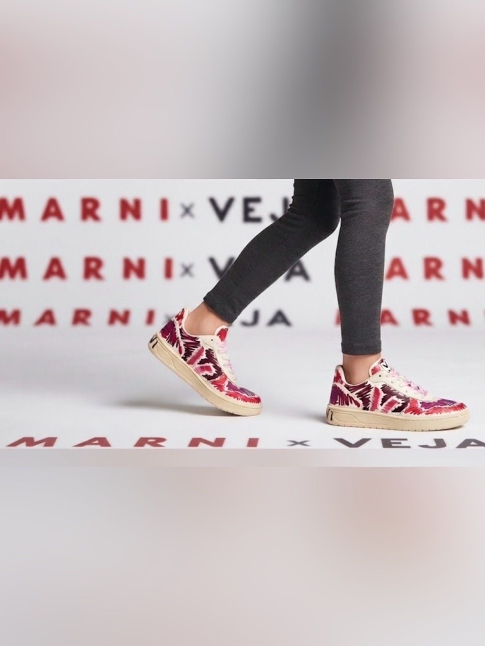 Authentic Marni X Veja Scribble low top Graffiti designer Sneakers sz 4 Euro 35